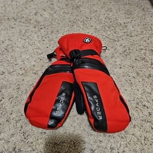 SPYDER Insulated Mittens Large Winter Gloves Snowboard Ski Hand Warmer Pocket